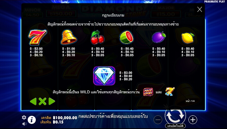 Diamond Strike Pragmatic Play Slotxo True Wallet ไม่มีขั้นต่ำ